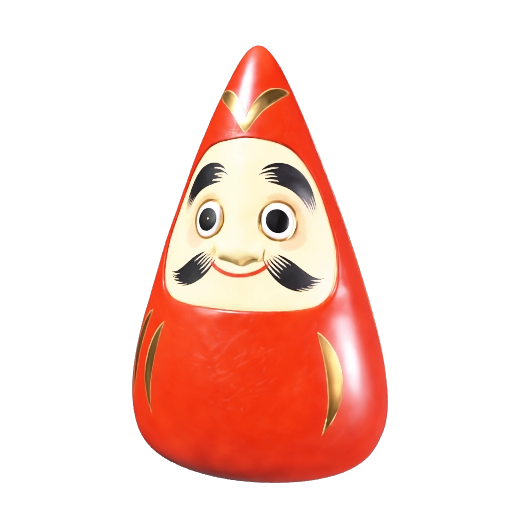 Static front-view preview of Sankaku Daruma