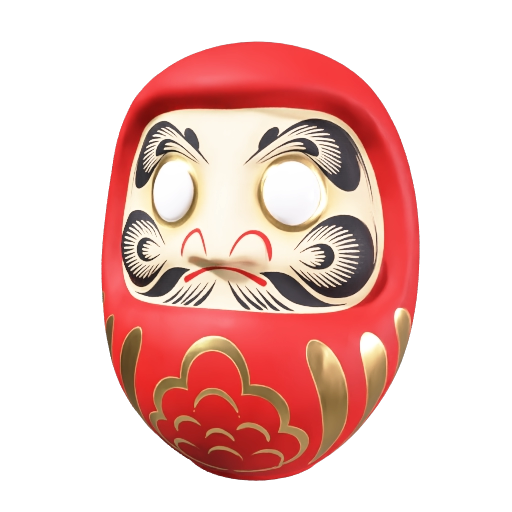 Front view of the Takasaki Daruma Meshy 3D reconstruction